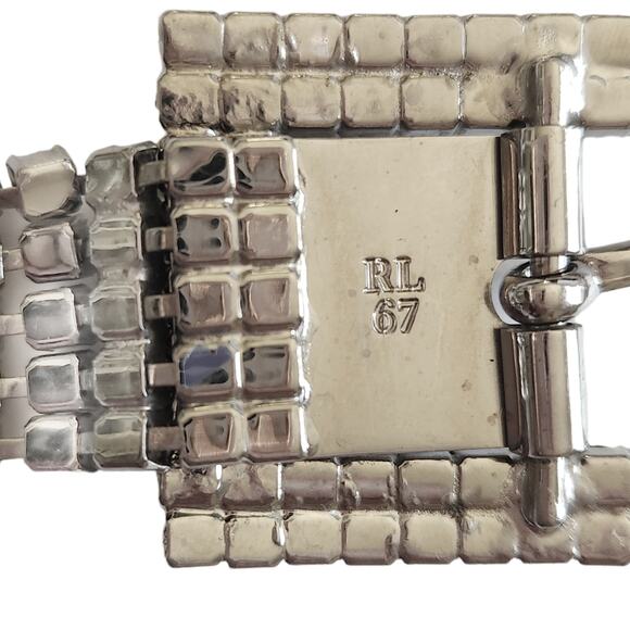 RALPH LAUREN RL67 diamante black crystal rhinestone link bling belt Size M NEW main image 2